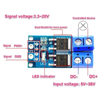 โมดูล MOSFET สวิตช์กำลังสูง 5-36V กระแสสูงสุด 30A High-power Switch Trigger Driver