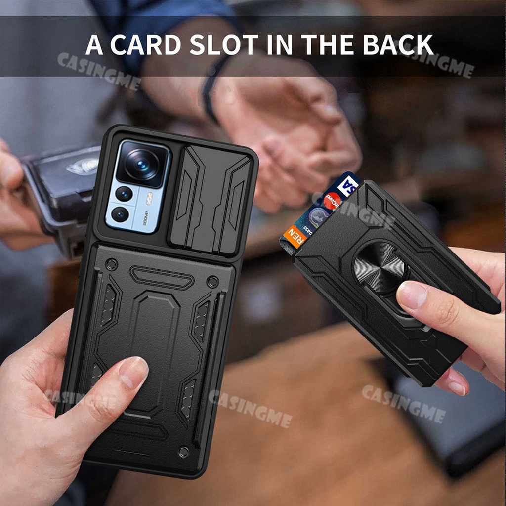 เคสโทรศัพท์มือถือ กันกระแทก พร้อมแหวนขาตั้ง ช่องใส่บัตร สําหรับ Xiaomi 12T Pro 13T 14T Pro 12 T 12T 11T Pro 4G 5G 12TPro