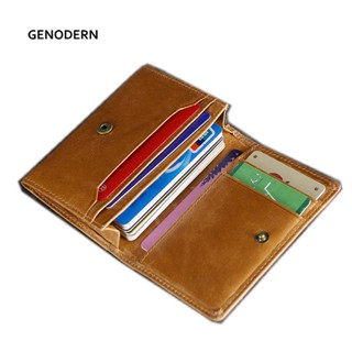 Genodern RFID กระเป๋าสตางค์หนังแท้ ใบสั้น ใส่บัตรเครดิตได้ สําหรับผู้ชาย