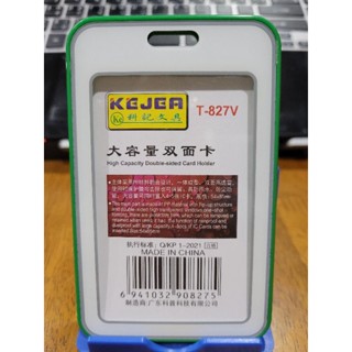 T-827V กรอบใส่บัตรพนักงาน/บัตรนักเรียน แนวตั้ง ปิดสนิทรอบด้าน  เปิดหน้าและหลัง (แพ็ค1ชิ้น)