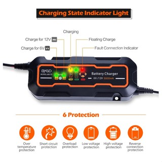 เครื่องชาร์จแบตเตอรี่ BYGD Smart Battery Charger 12V 5000mA 6857D