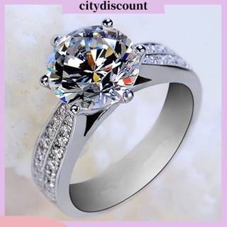 &lt;citydiscount&gt;  แหวนนิ้วมือชุบเงินโลหะผสมสําหรับสตรีแหวน