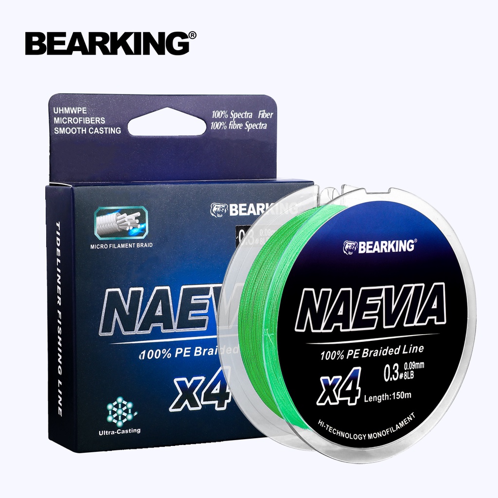 BEARKING ยี่ห้อใหม่ 150 M PE 4 Strand สายตกปลาถัก 10-93LB Multifilament สายตกปลา Smooth สําหรับปลาคาร์พตกปลา