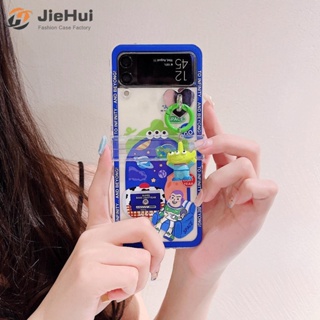 Jiehui เคสโทรศัพท์มือถือแฟชั่น สามชิ้น พร้อมจี้ สําหรับ Samsung Z Flip5 Z Flip4 Z Flip3