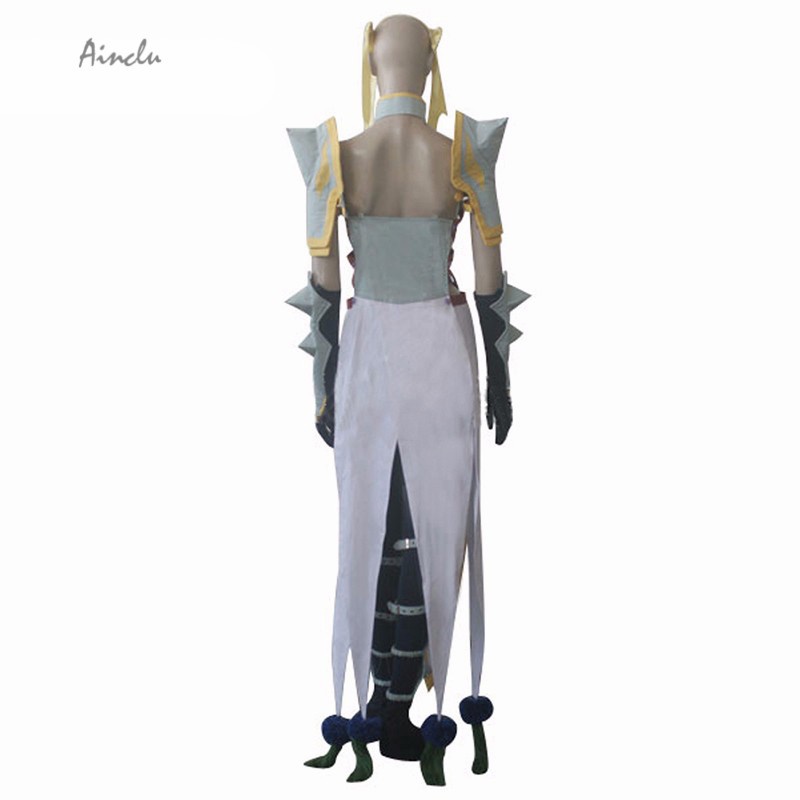 Ainclu Free Shipping White Fairy Tail Erza Scarlet Lightning Empress Armor Dress Cosplay Costume For Halloween #4