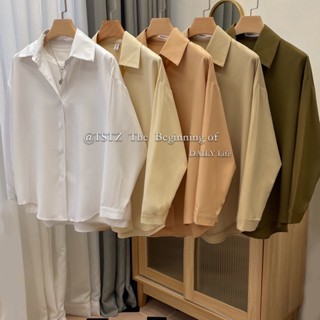 พร้อมส่ง5สี  Basic Candy Shirt เสื้อเชิ้ตแขนยาว ใส่ทำงาน เที่ยวชิลล์