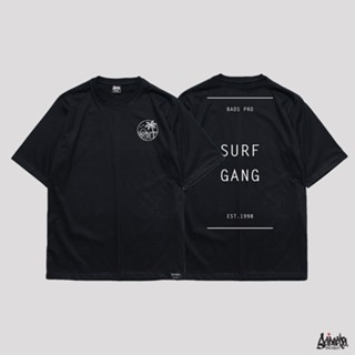 Just Say Bad ® Oversize Long รุ่น SURF GANG ( สกรีนนูน ) สีดำ เสื้อรุ่นทรง A   M L / OLS