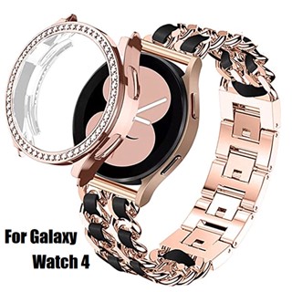 สายนาฬิกาข้อมือ PC กระจกนิรภัย ประดับเพชร วิบวับ สําหรับ Samsung Galaxy Watch 5 5pro Galaxy Watch 4 40 มม. 44 มม. 42 มม. 46 มม.