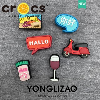 jibbitz crocs ของแทั หัวเข็มขัดตกแต่งรองเท้าดอกไม้ jibbitz สําหรับ crocs Travel Series อุปกรณ์เสริม