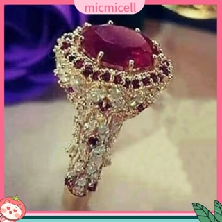 (micmicell) ของขวัญเครื่องประดับผู้หญิงแหวนวาเลนไทน์โบราณ Rhinestone