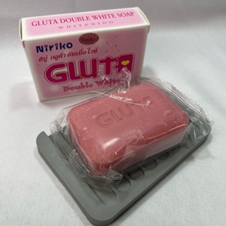 **พร้อมส่ง** Niriko  * 1ก้อน *  GLUTA DOUBLE WHITE SOAP WHITENING 100กรัม