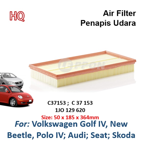 Leppon กรองอากาศ Volkswagen Golf IV Beetle Polo Audi A3 TT I Seat Leon Skoda Penapis Udara C3753 C 3