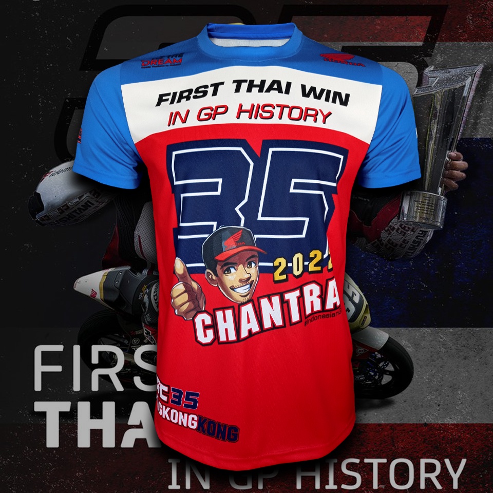 เสื้อT-shirt MotoGP เสื้อยืดคอกลมโมโตจีพี สำหรับแฟนคลับ ก้อง สมเกียรติ จันทรา #MG0097 ไซส์ S-5XL