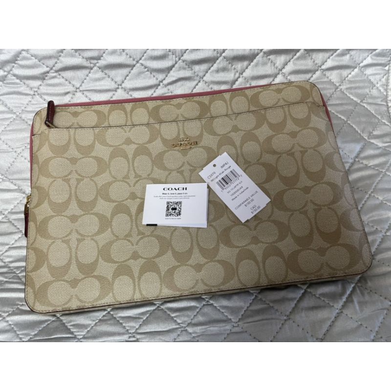 #New Coach C5979 Laptop Sleeve In Colorblock Signature Canvas กระเป๋าใส่ Notebook