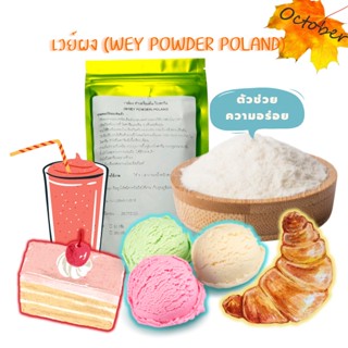 A01 เวย์ผง ทำเครื่องดื่ม ไอศกรีม เบเกอรี่  (WHEY POWDER) POLAND 50-250G