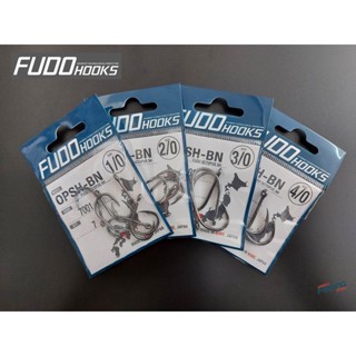 เบ็ด FUDO HOOK รุ่น OPSH-BN 7001 ก้านยาว มีห่วง เบ็ดตกสวาย ตกปลาบึก