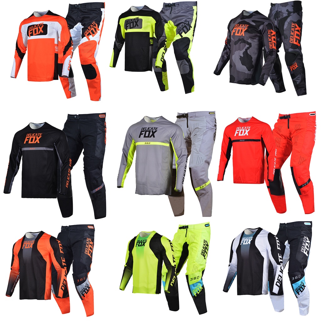 ผลิตภัณฑ์อย่างเป็นทางการ180 360 Gear Set Delicate Fox Motocross Jersey Pants Men MX Combo BMX Dirt Bike Outfit Moto ATV