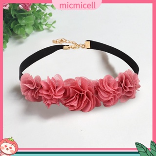 (micmicell) สร้อยคอโชคเกอร์ ลูกไม้ ดอกกุหลาบ ปรับได้ เข้ากับทุกการแต่งกาย เครื่องประดับ สําหรับผู้หญิง ออกเดท