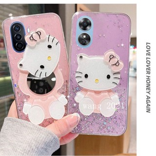 Ready Stock Fashion Handphone Case for OPPO Reno8 T 5G 4G Reno 8T 8 T 2023 เคส Casing New Design Star Sequins with Hellokitty Makeup Mirror Transparent Soft Case Back Cover เคสโทรศัพท