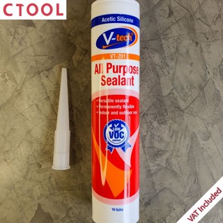 ซิลิโคน กันน้ำ สีขาว VT210W V-Tech ของแท้ - Authentic White All Purpose Sealant Silicone - ซีทูล Ctool hardware