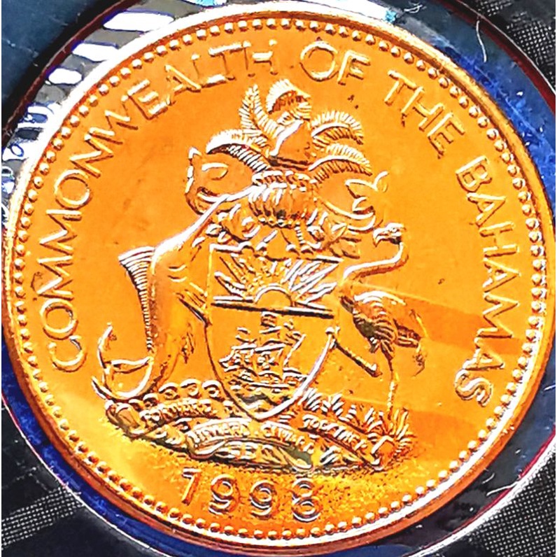 เหรียญ​บาฮามาส​ Bahamas, 1​ Cent, ไม่​ผ่าน​ใช้​ UNC, #​2361