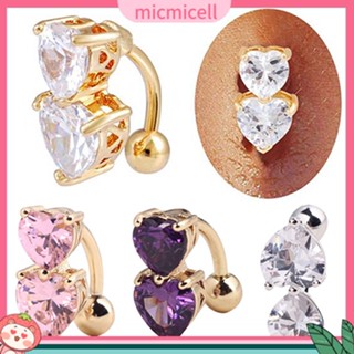 (micmicell) เครื่องประดับ จิวเจาะสะดือชุบทองประดับ Zircon