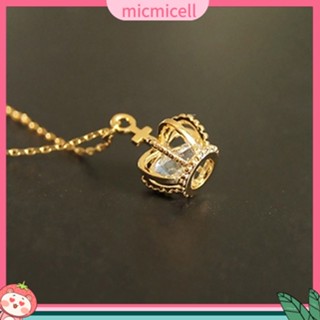 (micmicell) จี้สร้อยคอผู้หญิงรูปมงกุฎ cz cubic zirconia