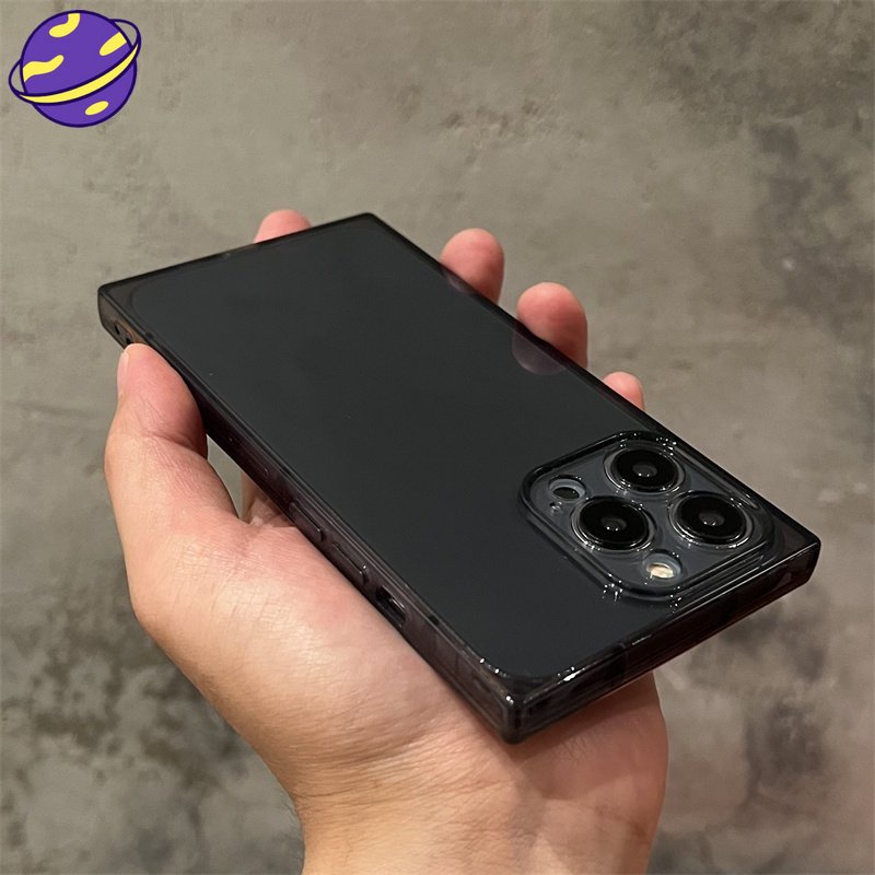 สแควร์โปร่งใสเคสโทรศัพท์สําหรับ iPhone 17 16 15 14 13 12 11 Pro MAX Air Plus แฟชั่นบุคลิกภาพ TPU นุ่มปกหลัง