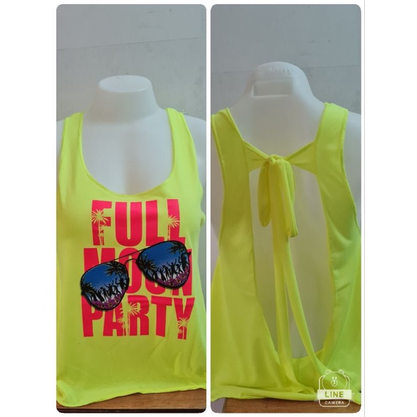 เสื้อครอปนีออนโบว์หลัง