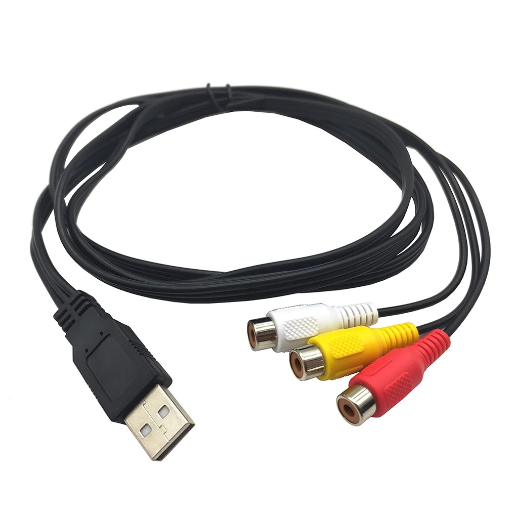Usb ถึง 3RCA Cable,5 Feet/1.5m USB 2.0 Female to 3 RCA Male Jack Splitter Audio Video AV Composite A