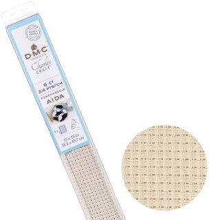 DMC ผ้า aida punch needle 6 ct 100% cotton made in france