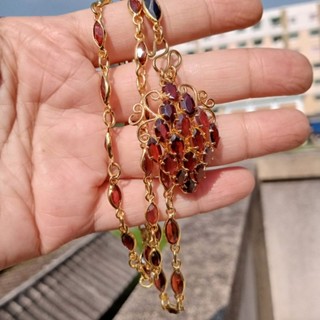 #ยาว27" #สร้อยคอจี้อุบะโกเมนแท้ #Natural Garnet Necklace