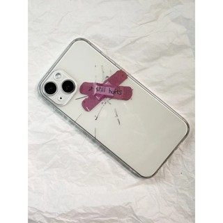 เคสไอโฟนiphone  แบบใส ลวดลาย แถบปิดแผล