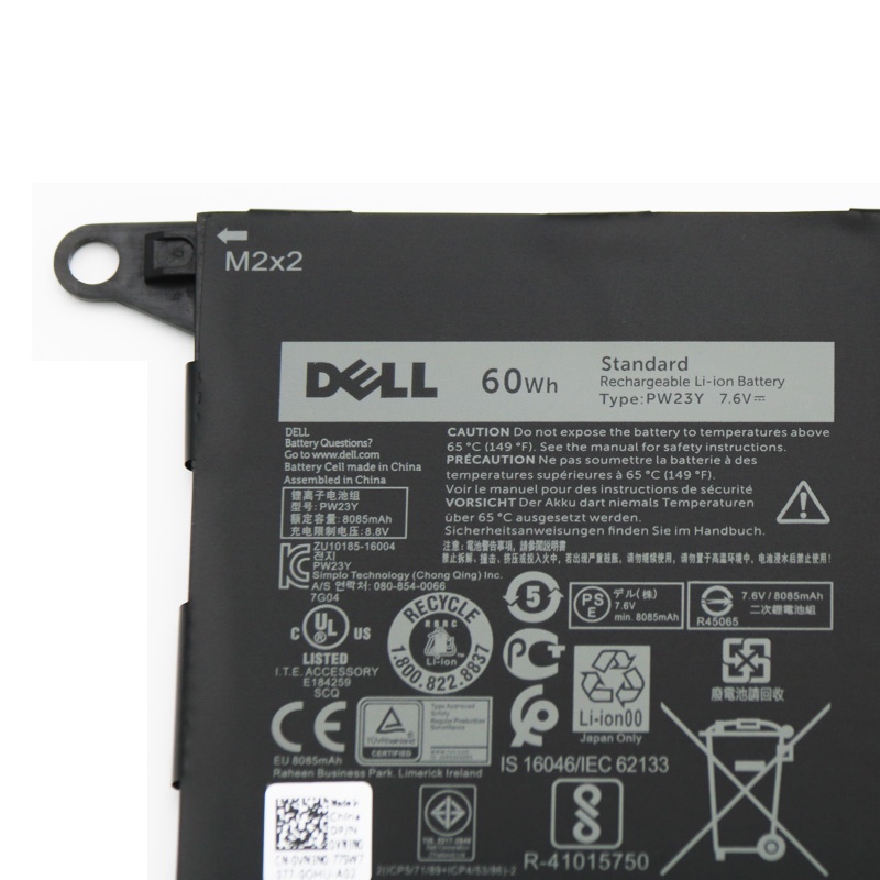 แบตเตอรี่โน๊ตบุ๊ค For DELL PW23Y สำหรับ Dell XPS 13 9360 Series
