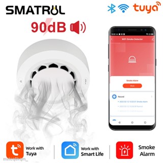 ►✧Smatrul Tuya เครื่องตรวจจับควันไฟอัจฉริยะ WiFi 90db เพื่อความปลอดภัย สําหรับบ้าน