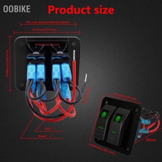 Oobike แผงสวิตช์โยก 2 Gang 12‐24V Led สีเขียว สําหรับรถยนต์ รถบรรทุก เรือยอร์ช