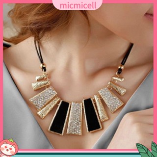 (micmicell) สร้อยคอโชคเกอร์แฟชั่นสตรีสายเชือกถักหนัง faux