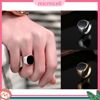 (micmicell) ของขวัญเครื่องประดับแหวนนิ้วมือสแตนเลสสีพื้น mic