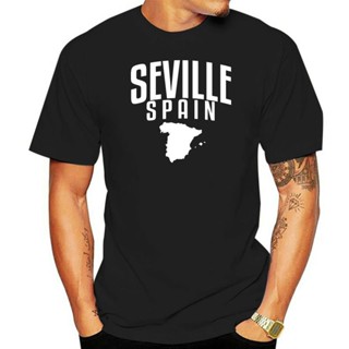 เสื้อโอเวอร์ไซ Camiseta ajustada Seville España para mujer, ropa de algodón Harajuku para niño y niña, Camisetas básicas