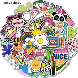 Ulove1bsby สติกเกอร์ ลายการ์ตูนน่ารัก สําหรับติดตกแต่งแล็ปท็อป กระเป๋าเดินทาง กีตาร์ สเก็ตบอร์ด 50 ชิ้น