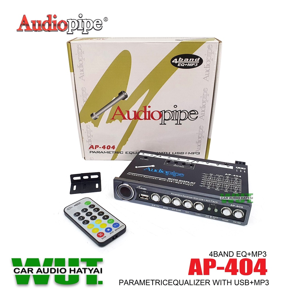 AUDIO PIPE PREAMP 4BAND EQ+USB2.0 MP3 ปรีแอมป์4แบน ปรีรถยนต์ ปรี4แบน พร้อมรีโมท ปรีปุ่มเก็บได้ Audio