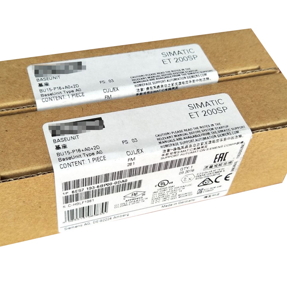 SZ ใหม่ 6ES7193-6BP00-0DA0 ET200SP BU15-P16+A0 รับประกัน 2 ปี