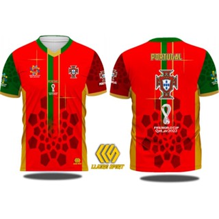 เสื้อกีฬาแขนสั้น ลายทีมชาติโปรตุเกส Fiva world cup Jersey 2022