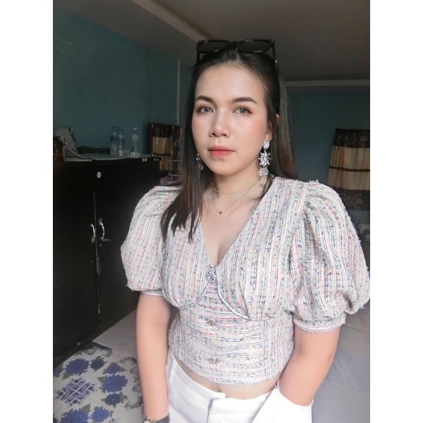 ส่งต่อชุดเซ็ตป้ายJidapa style เสื้อ+กางเกง