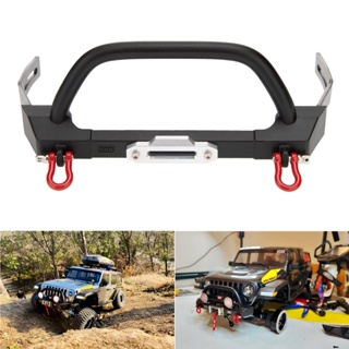 กันชนหน้า โลหะอลูมิเนียม พร้อมห่วง สําหรับรถไต่หินบังคับ 1/10 AXIAL SCX10 Wrangler 90046 TRX-4 TRX4