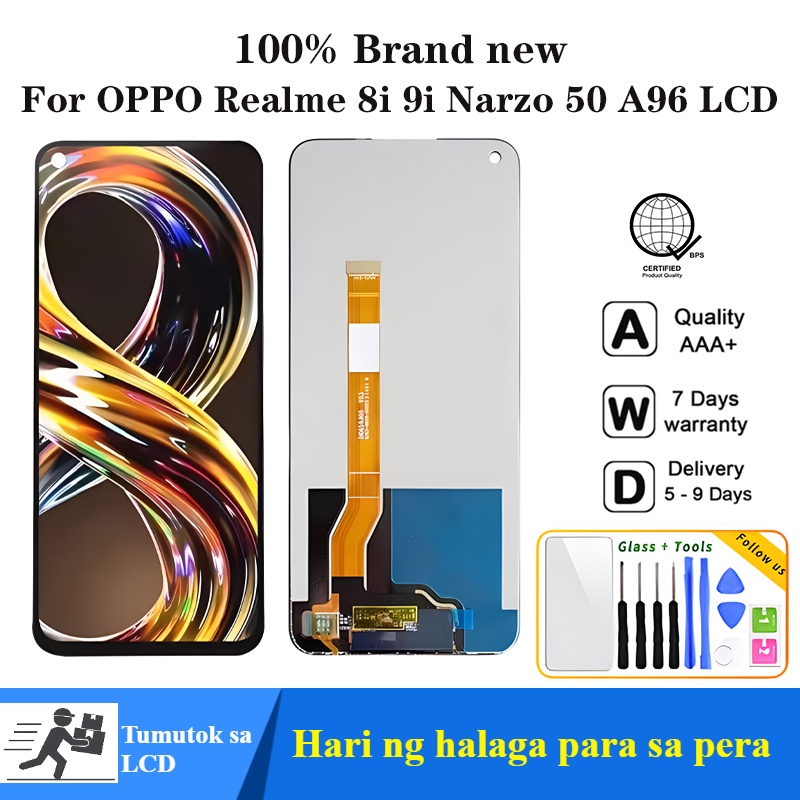 สําหรับ OPPO Realme 8i 9i Narzo 50 A96 หน้าจอสัมผัส LCD