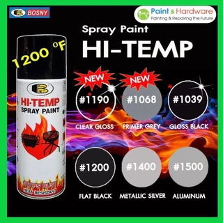 Bosny สีสเปรย์ทนความร้อน 1200°F บอสนี่ ขนาด 400 CC. สเปรย์ทนความร้อนสูง สีทนความร้อน Hi-temp 1200F