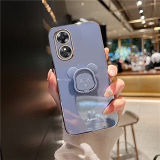 เคสมือถือ แบบนิ่ม ลายหมีน่ารัก พร้อมแหวนขาตั้ง ป้องกันเลนส์กล้อง สําหรับ Oppo RENO 8T 5G Reno8 T 4G Oppo RENO 8T Reno8T5G