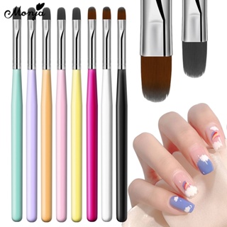 Monja แปรงปากกาเพ้นท์เล็บปลอม อะคริลิค ยูวีเจล ด้ามจับไม้ 8 …