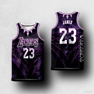 ใหม่ WAKANDA LAKERS James เสื้อกีฬาบาสเก็ตบอล พลัสไซซ์ สําหรับผู้ชาย และผู้หญิง